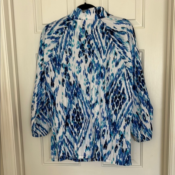 Chico's Zenergy Blue and White Abstract Jacket Sz 3 - bundle - Picture 4 of 5